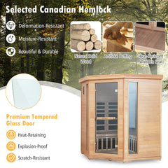 3-5 People Far Infrared Wooden Sauna Room for Home